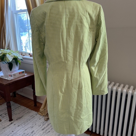 Vintage 80’s Yves Cossette Depeche Mode Long Lime Green Swiss Dot Jacket Size 10 - Picture 5 of 10